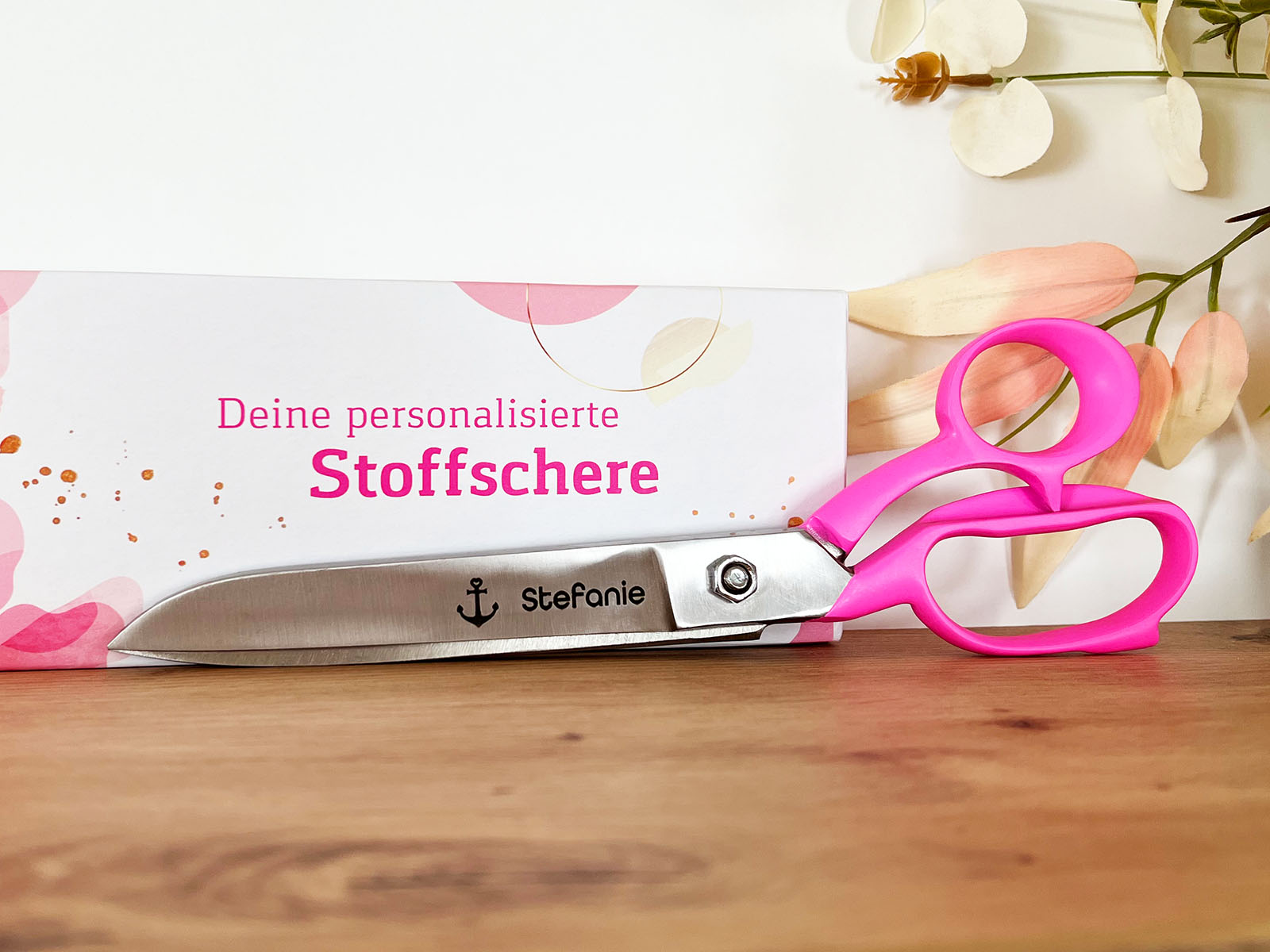 Stoffschere Linkshänder - mit Gravur - pink Stoffschere Linkshänder - mit Gravur - pink