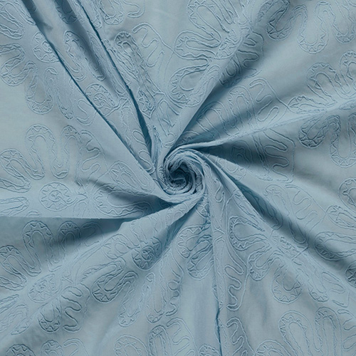 Baumwolle Popeline mit Blumenmuster in Hellblau