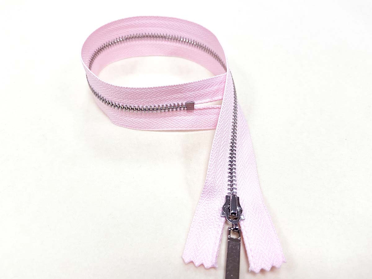 Reißverschluss in rosa/silber - nicht teilbar   
