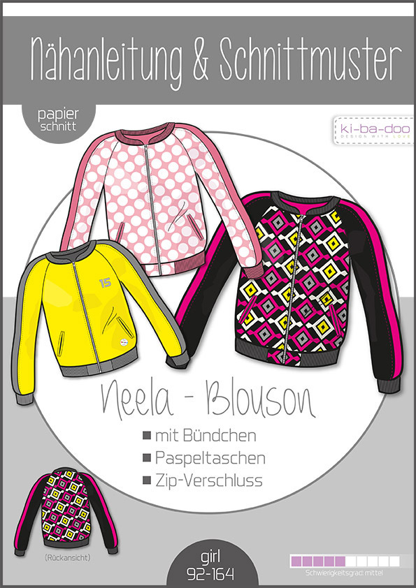 KI-BA-DOO Neela Blouson Jacke Papierschnittmuster KI-BA-DOO Neela Blouson Jacke Papierschnittmuster