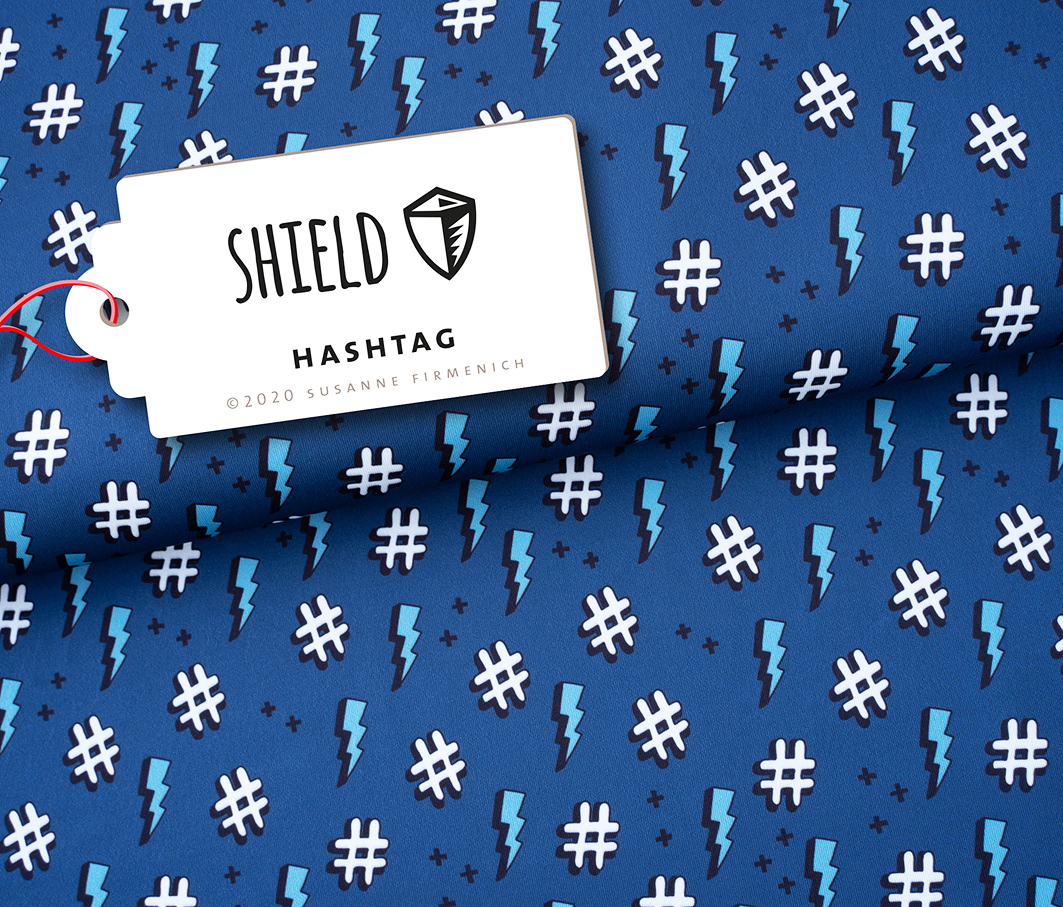Jersey Shield Pro - Hashtag blau | Hamburger Liebe & Albstoffe  Jersey Shield Pro - Hashtag blau | Hamburger Liebe & Albstoffe