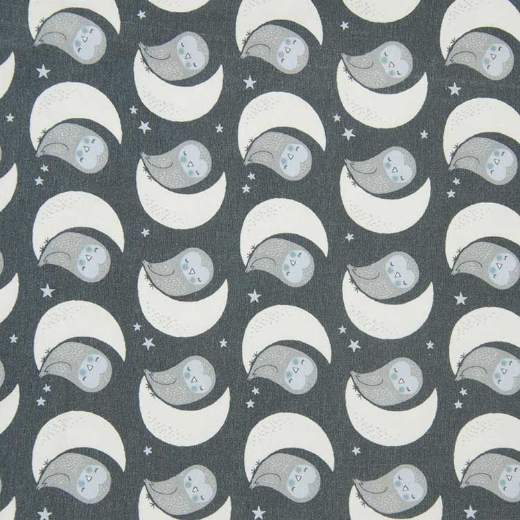 Jersey - Baby Friends grau mit Eule von Hilco  Jersey - Baby Friends grau mit Eule von Hilco