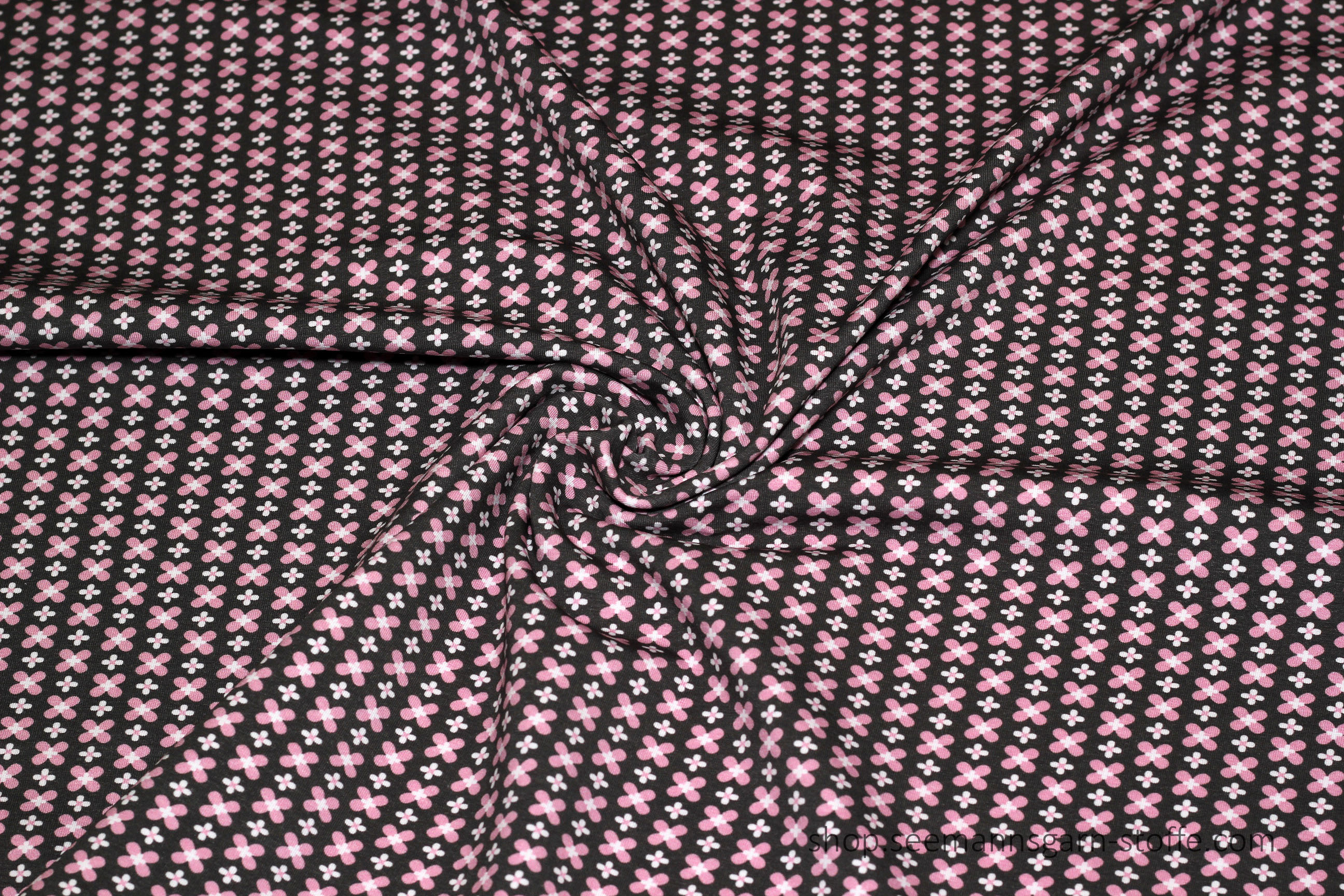 Jersey - grau mit rosa Muster