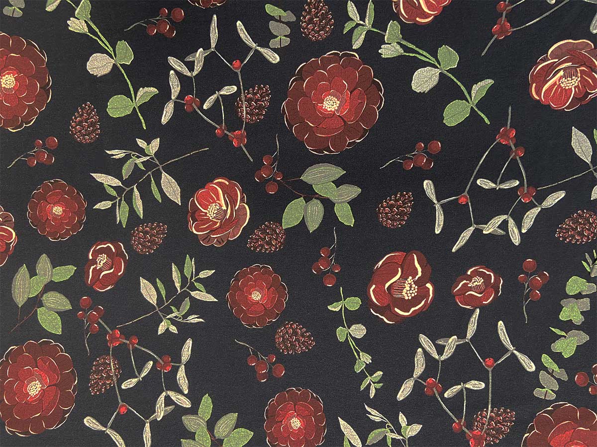 French Terry - "Yva" rote Blumen | Swafing French Terry - "Yva" rote Blumen | Swafing