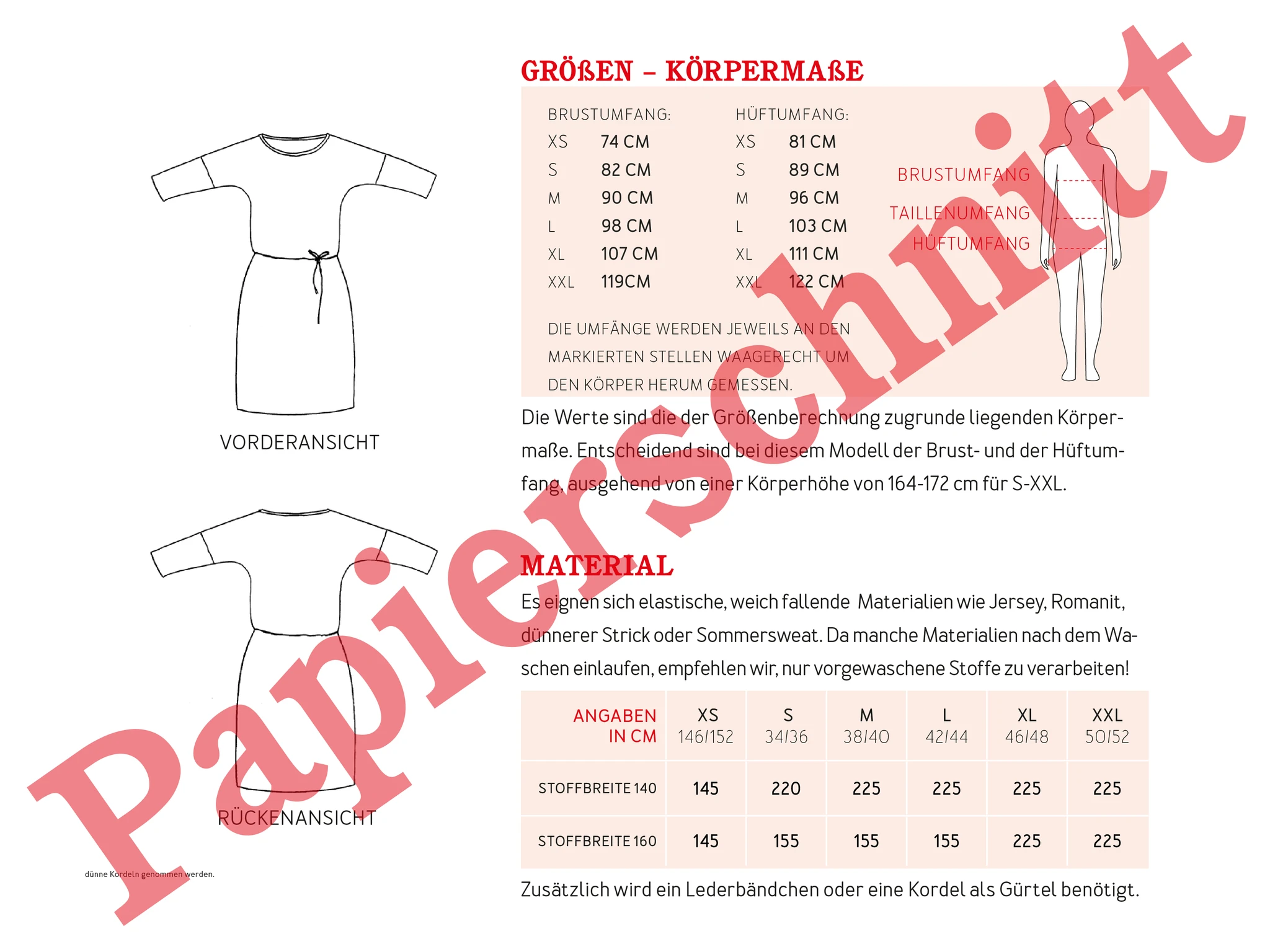 STUDIO SCHNITTREIF Frau Elly Sweatkleid- Papierschnittmuster  