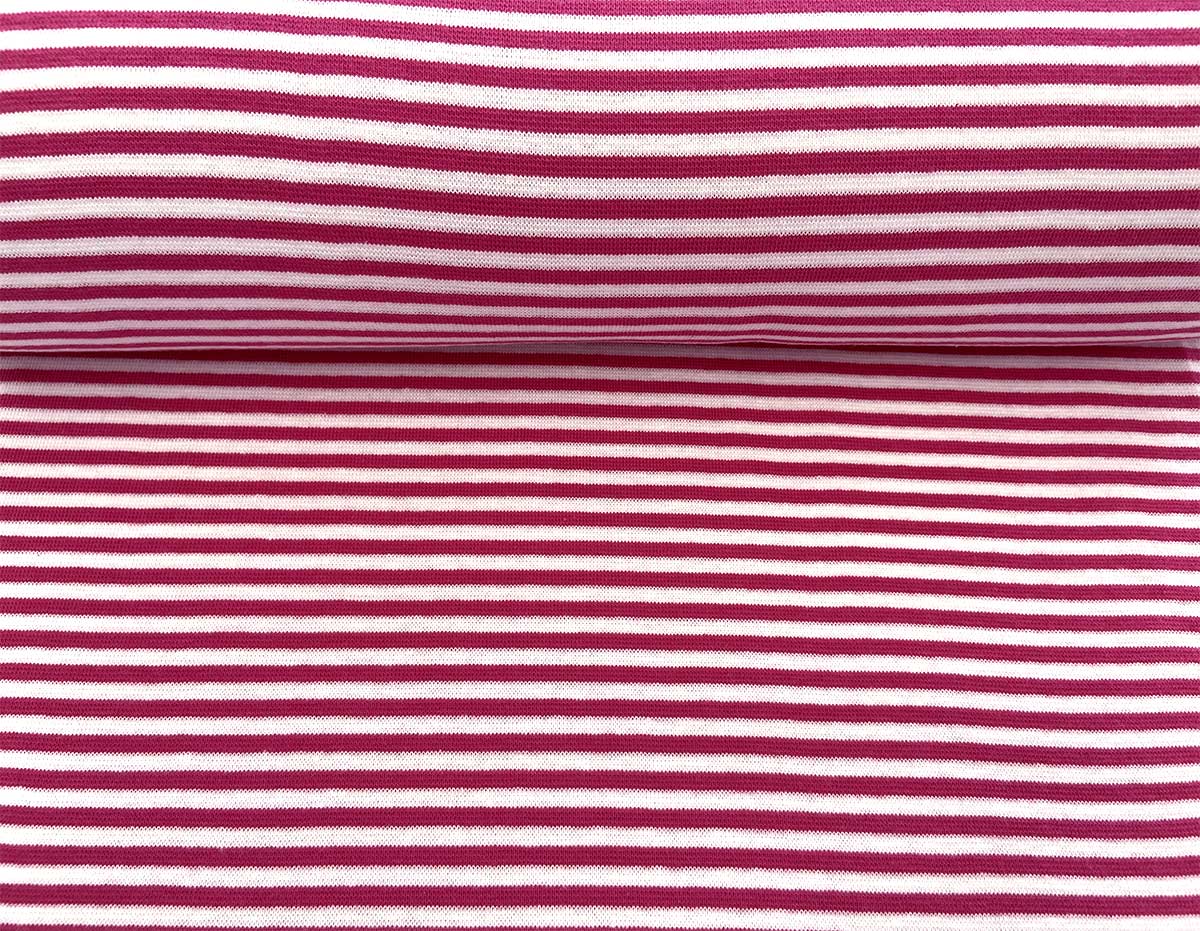 Bündchen - pink/weiß gestreift    