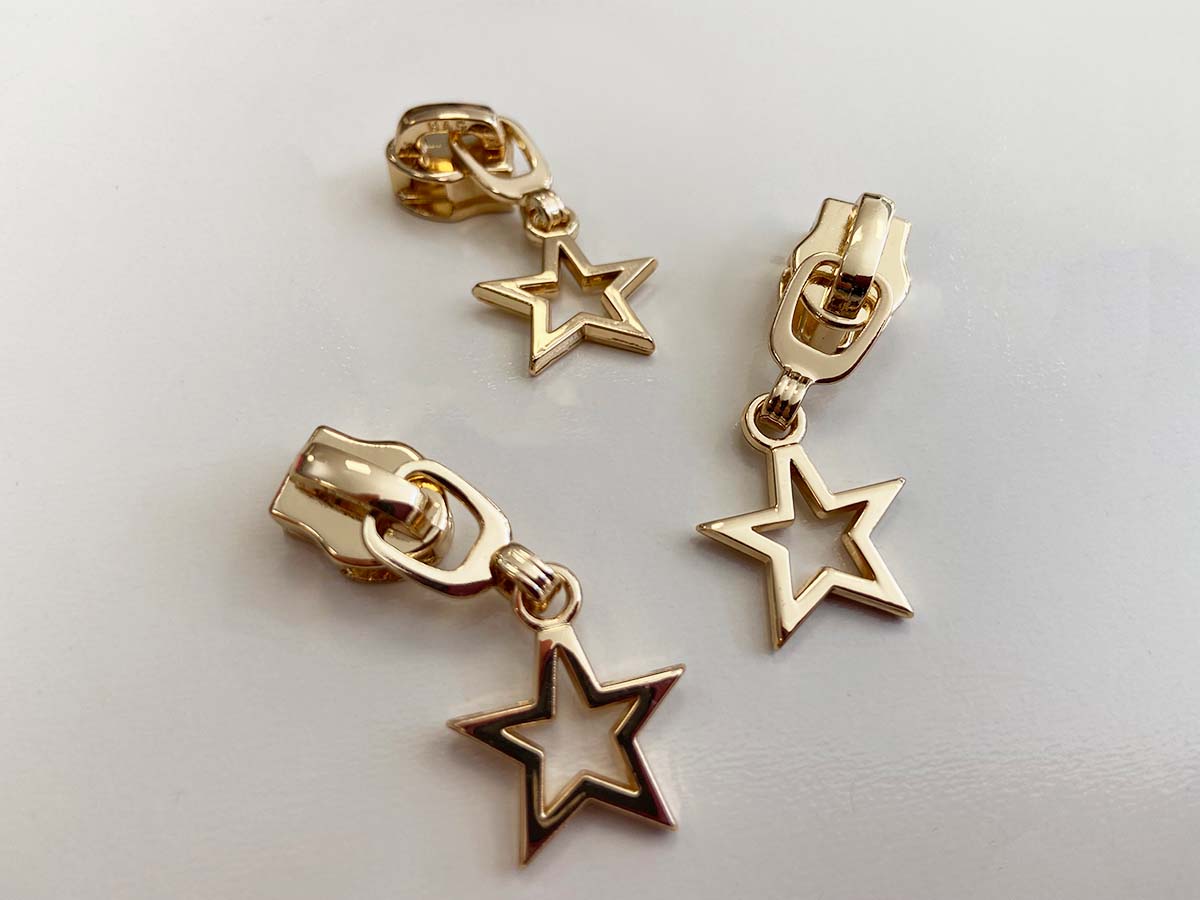 Zipper für Reißverschlüsse - Stern/gold Zipper für Reißverschlüsse - Stern/gold