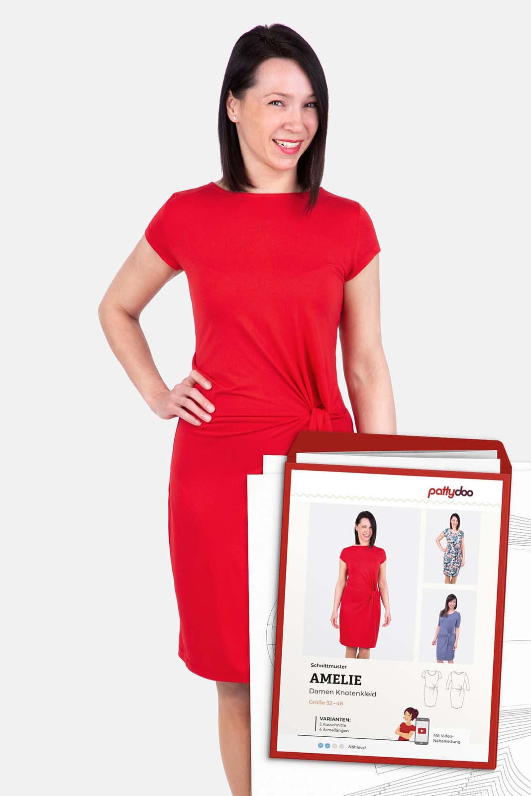PATTYDOO Amelie Knotenkleid Damen Papierschnittmuster PATTYDOO Amelie Knotenkleid Damen Papierschnittmuster