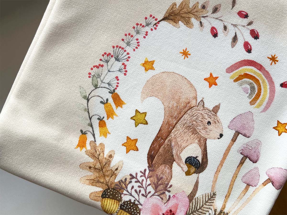 Sommersweat Panel - Autumn Song Eichhörnchen - Hilco Sommersweat Panel - Autumn Song Eichhörnchen - Hilco