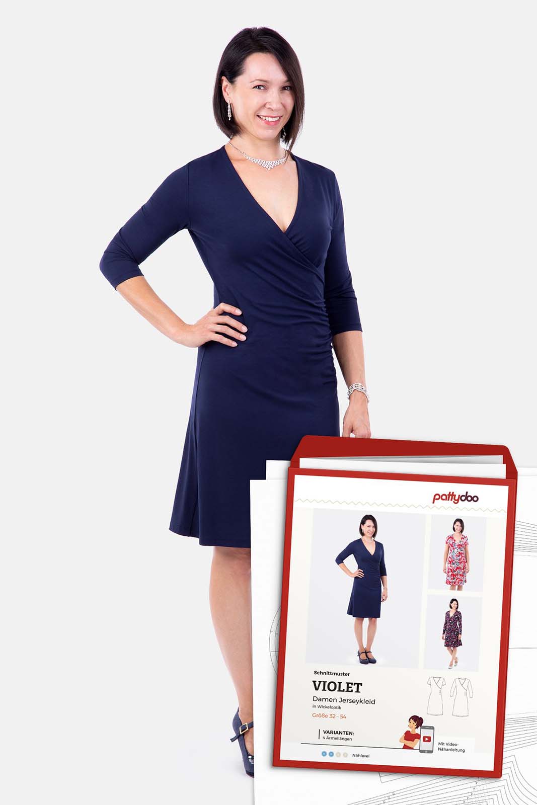 PATTYDOO Violet Wickelkleid Damen Papierschnittmuster PATTYDOO Violet Wickelkleid Damen Papierschnittmuster