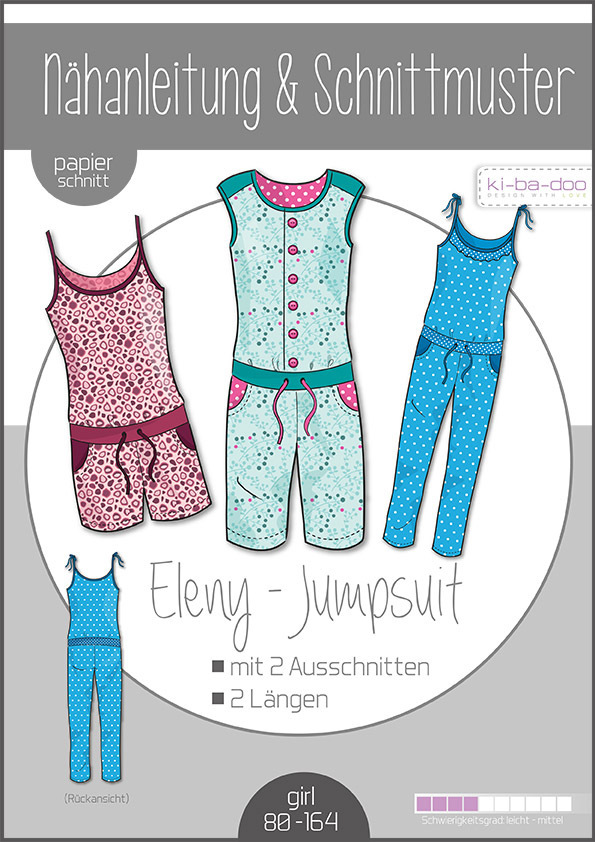 KI-BA-DOO Eleny Jumpsuit Mädchen Papierschnittmuster KI-BA-DOO Eleny Jumpsuit Mädchen Papierschnittmuster