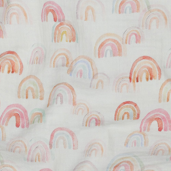 Musselin „Regenbogen“ in Weiß
