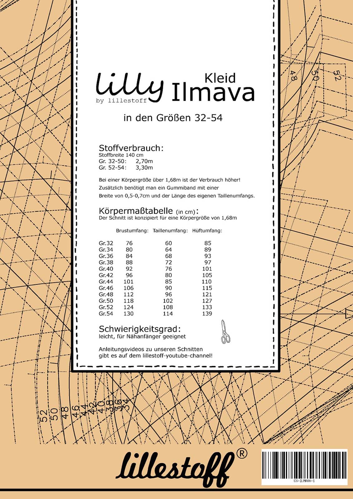 lilly by lillestoff Ilmava Maxikleid Damen Papierschnittmuster