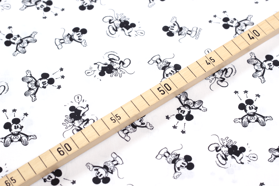 Baumwolle mit Mickey Mouse Design in schwarz weiß Baumwolle mit Mickey Mouse Design in schwarz weiß