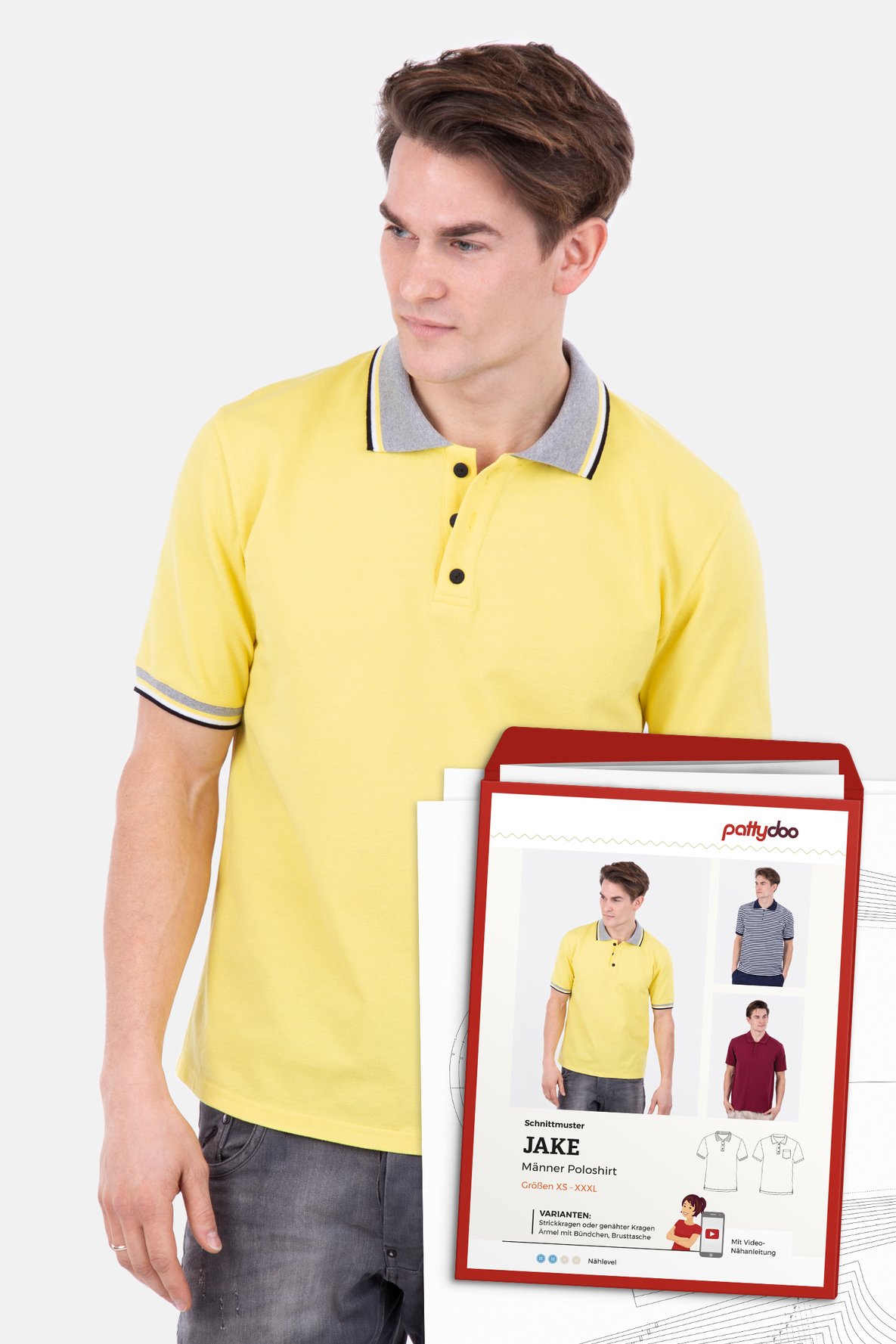PATTYDOO Jake Poloshirt Herren Papierschnittmuster PATTYDOO Jake Poloshirt Herren Papierschnittmuster
