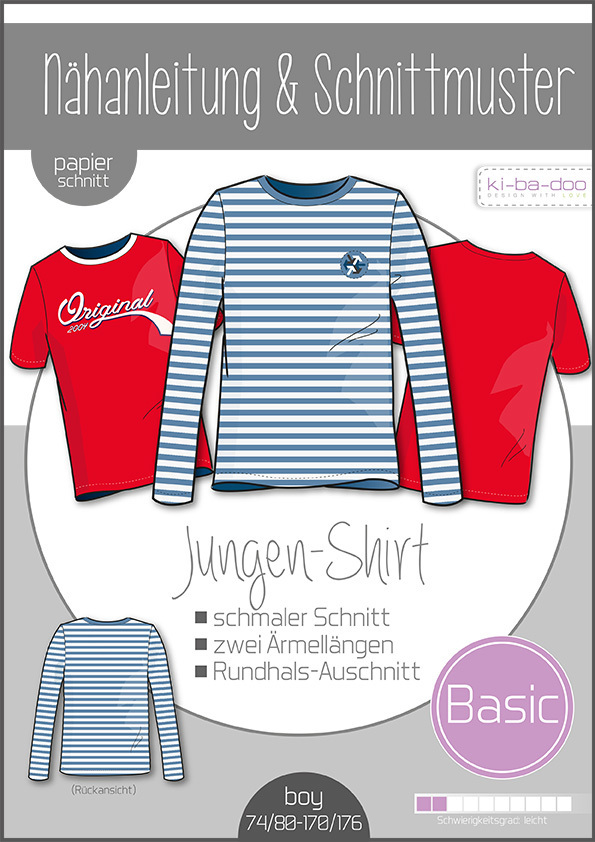 KI-BA-DOO Basic Shirt Jungen Papierschnittmuster KI-BA-DOO Basic Shirt Jungen Papierschnittmuster