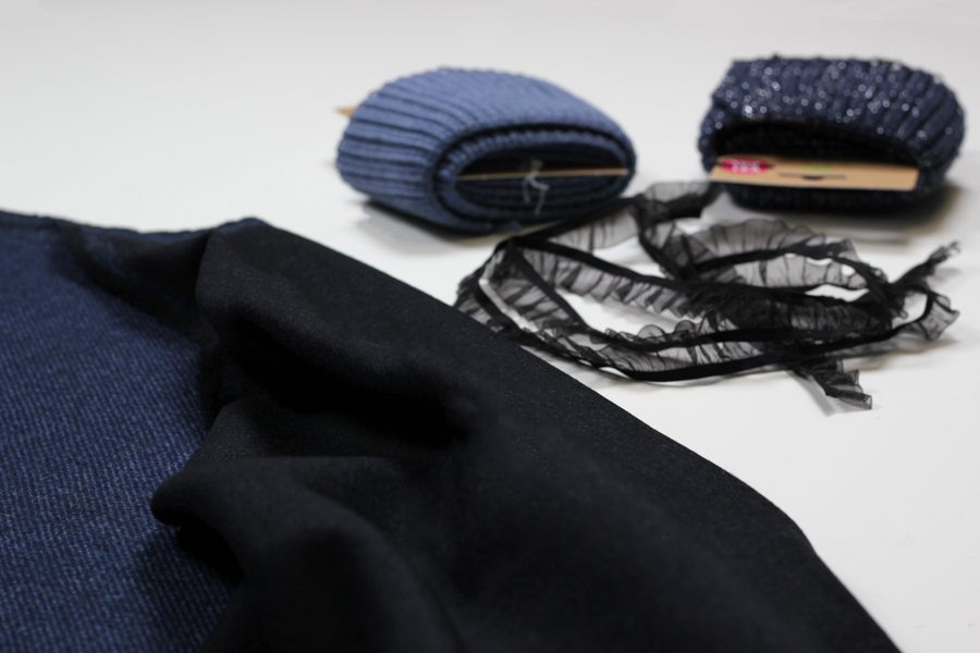 Mantelstoff - Tweedflanell "Elisa" in jeansblau | SWAFING Mantelstoff - Tweedflanell "Elisa" in jeansblau | SWAFING