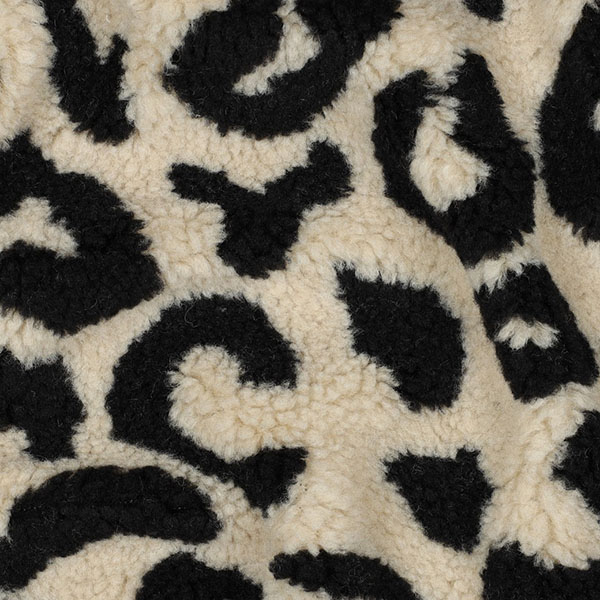Teddy Jacquard „Leopard“ in Schwarz-Beige