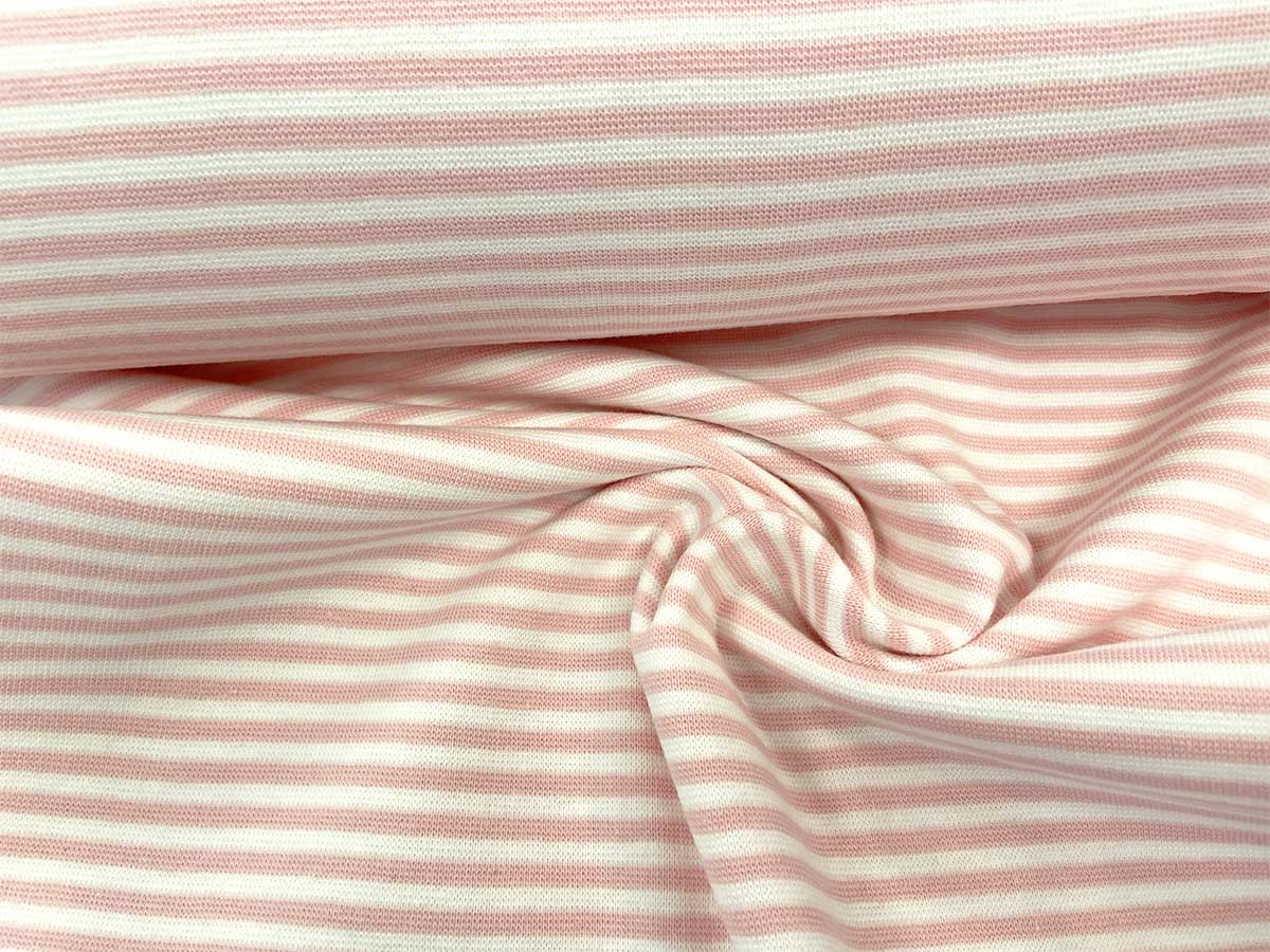 Bündchen - rosa/weiß gestreift  Bündchen - rosa/weiß gestreift