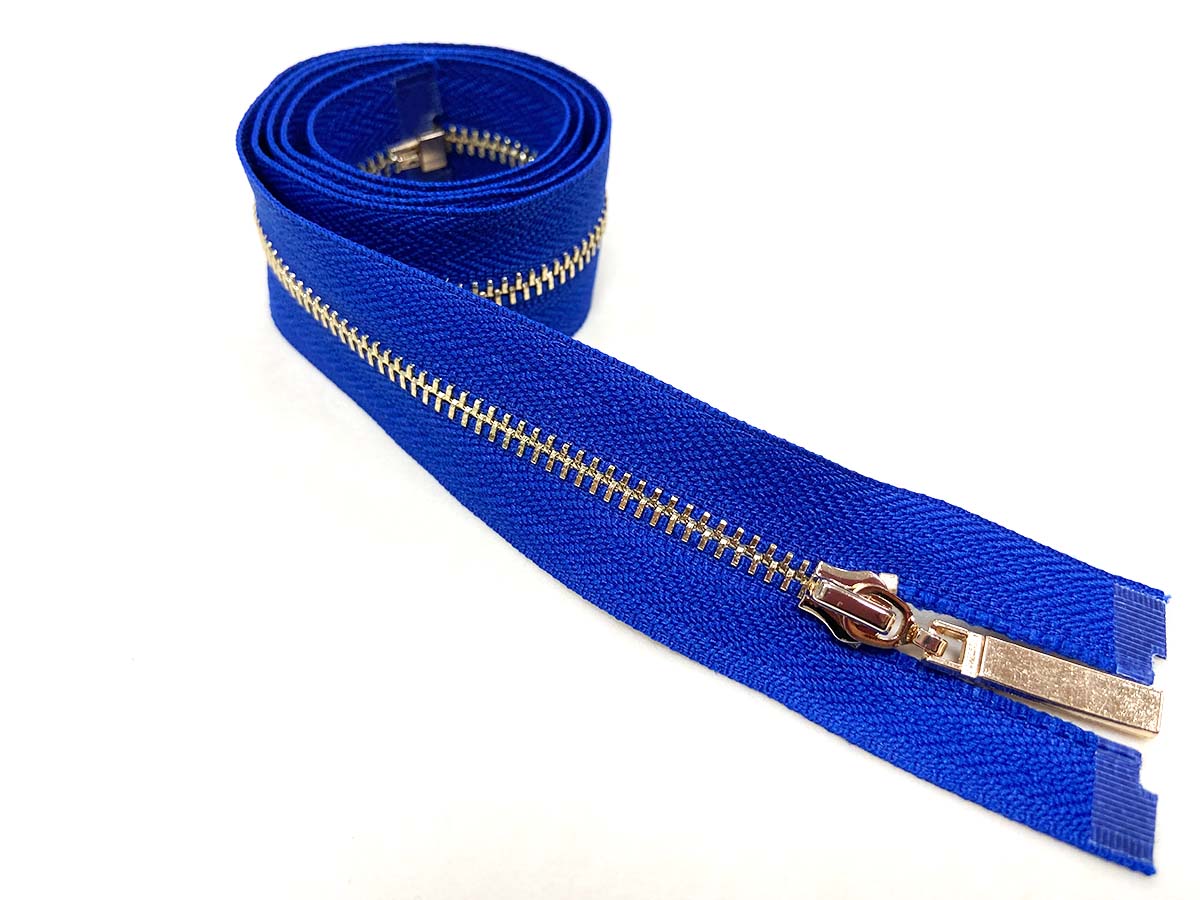Reißverschluss in blau/gold - teilbar     Reißverschluss in blau/gold - teilbar