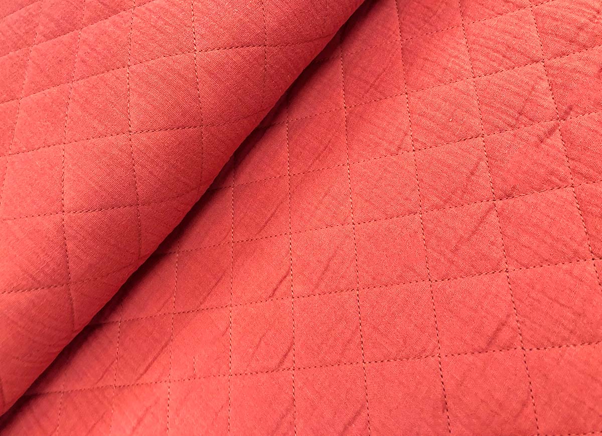 Baumwolle Double Gauze Steppstoff  in terracotta  | Hilco Baumwolle Double Gauze Steppstoff  in terracotta  | Hilco