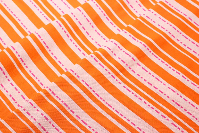 Jacquard - BLOOM "Pin Stripes" orange  - HAMBURGER LIEBE & ALBSTOFFE