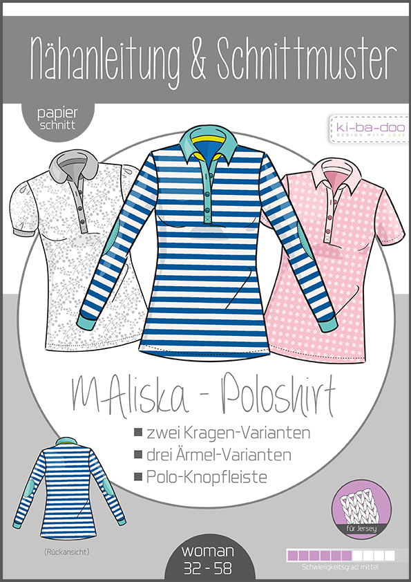 KI-BA-DOO MALiska Poloshirt Papierschnittmuster KI-BA-DOO MALiska Poloshirt Papierschnittmuster