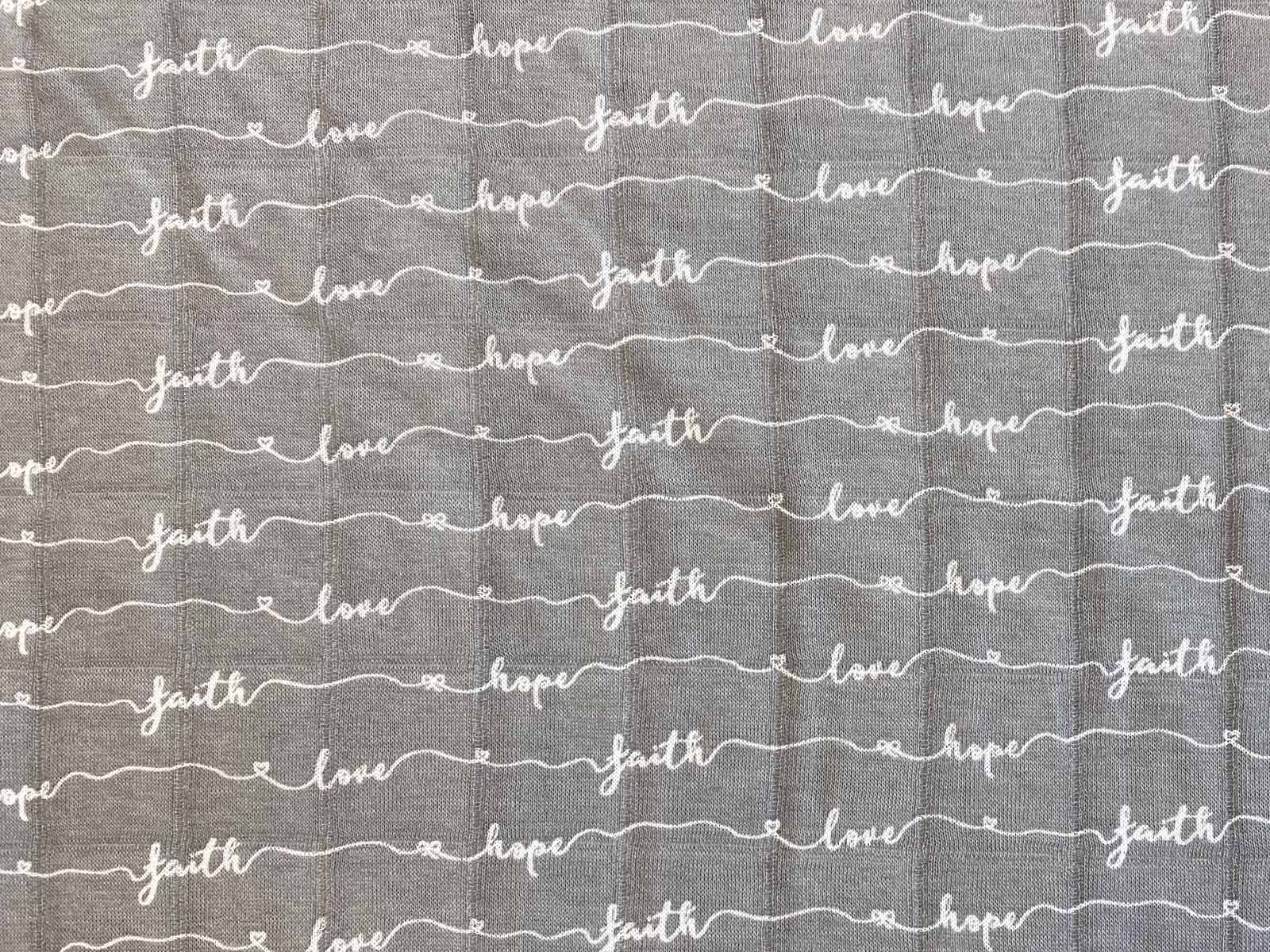 Musselin - faith hope love - grau Musselin - faith hope love - grau