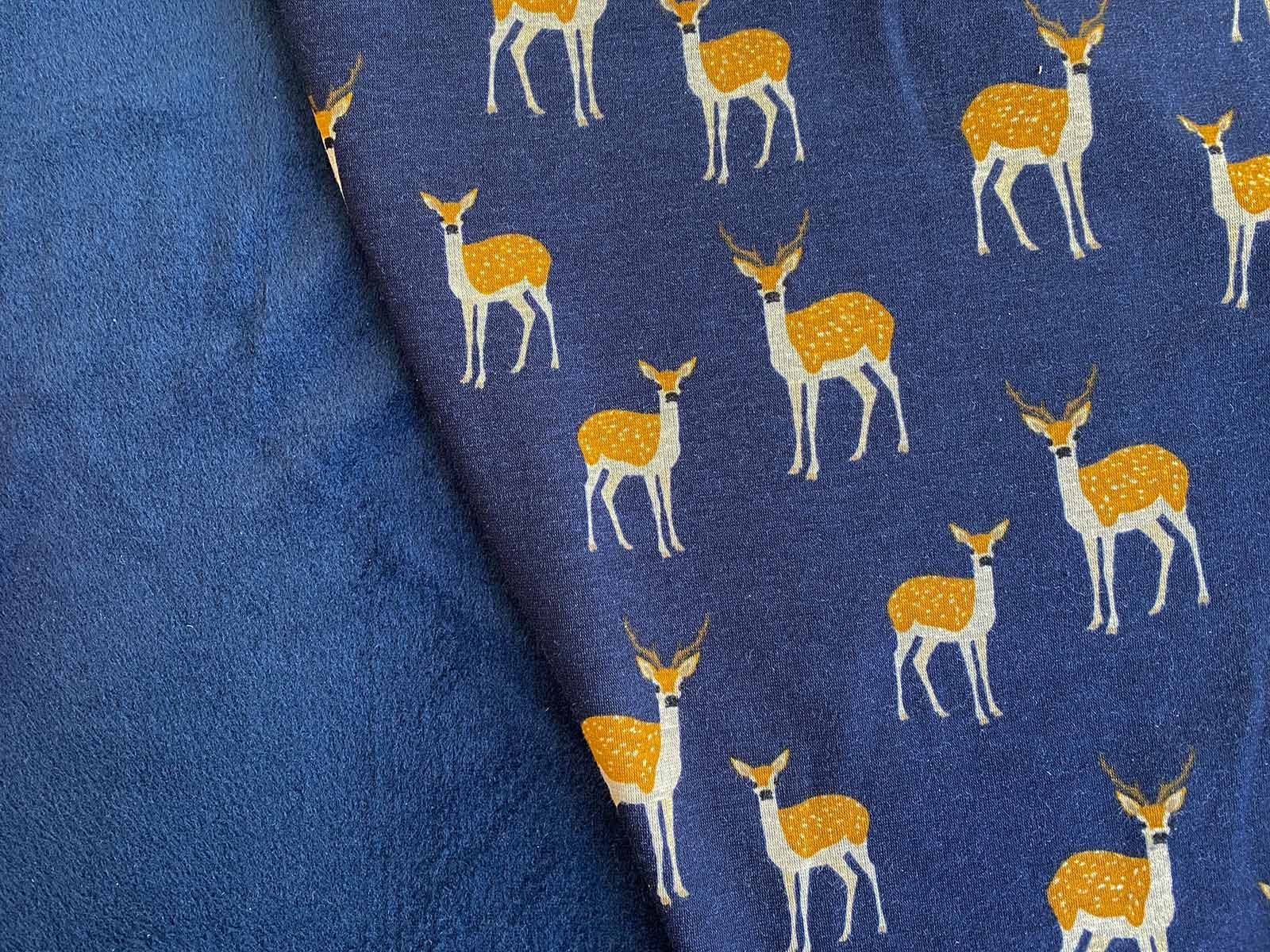 Alpenfleece - Rehe - dunkelblau Alpenfleece - Rehe - dunkelblau