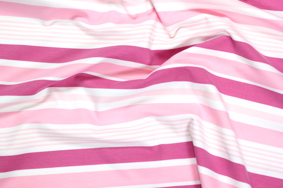 Jersey - "Different stripes" in rosa/beere| S&W Stoffe designed by Petra Laitner