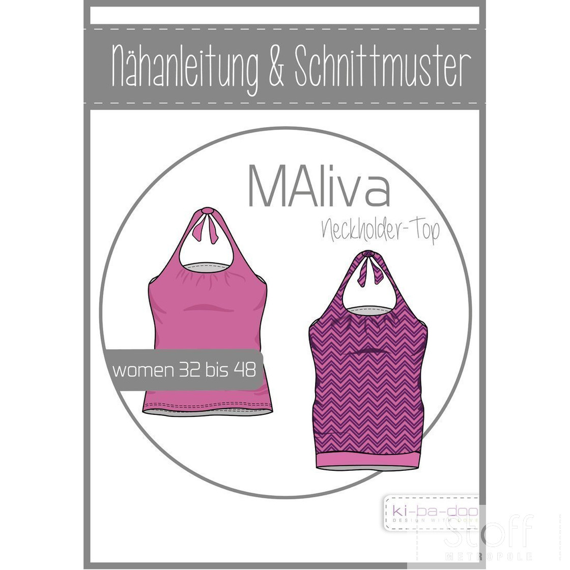 KI-BA-DOO Maliva Neckholder Shirt Top Damen Papierschnittmuster KI-BA-DOO Maliva Neckholder Shirt Top Damen Papierschnittmuster