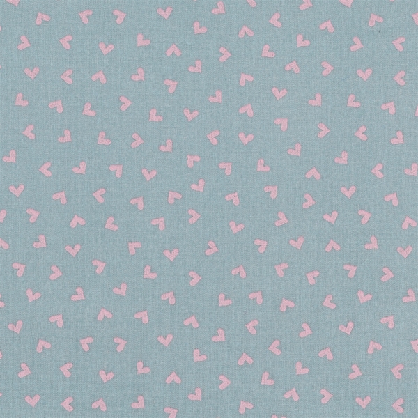 Wachstuch - Oilcloth Hearts Dusty Blue | Au Maison Wachstuch - Oilcloth Hearts Dusty Blue | Au Maison