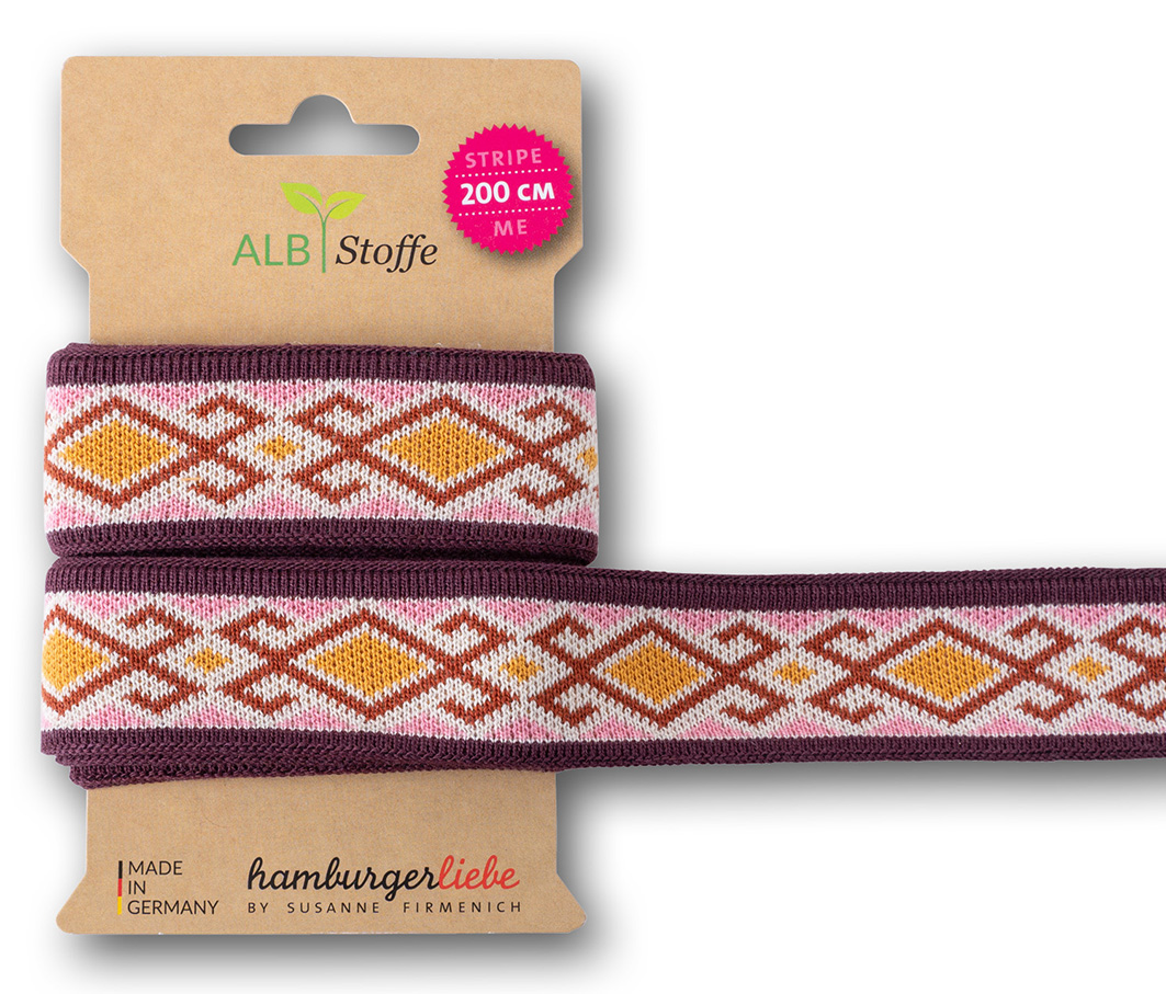 Jacquard-Band - STRIPE ME "Icon" in gelb/rosa 3,5 cm - HAMBURGER LIEBE & ALBSTOFFE Jacquard-Band - STRIPE ME "Icon" in gelb/rosa 3,5 cm - HAMBURGER LIEBE & ALBSTOFFE