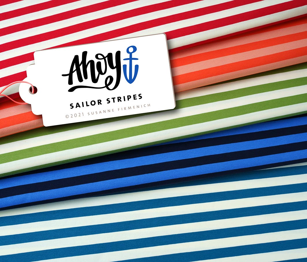 Bio-Jersey AHOY Sailor Stripes Hamburger Liebe und Albstoffe