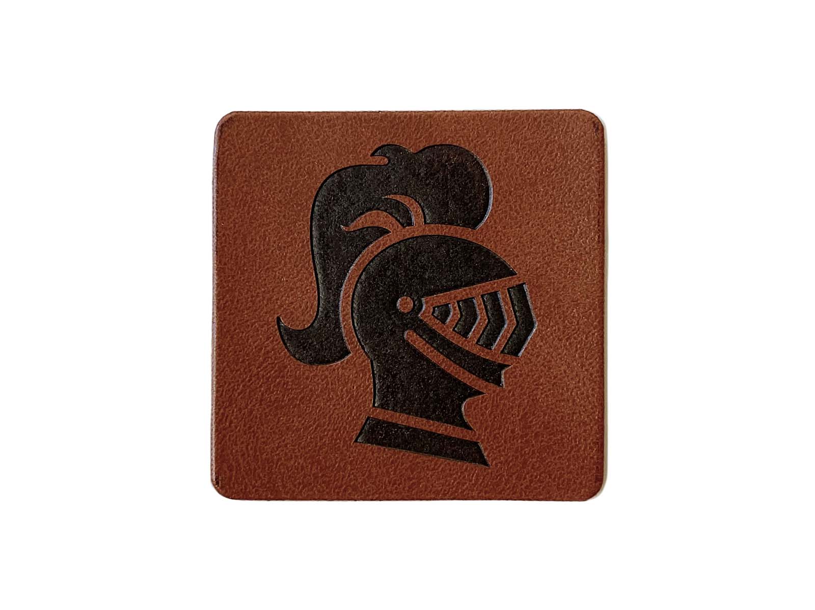 Label aus Kunstleder - Ritter in dunkelbraun Label aus Kunstleder - Ritter in dunkelbraun