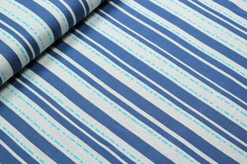 Jacquard - BLOOM "Pin Stripes" blau  - HAMBURGER LIEBE & ALBSTOFFE Jacquard - BLOOM "Pin Stripes" blau  - HAMBURGER LIEBE & ALBSTOFFE