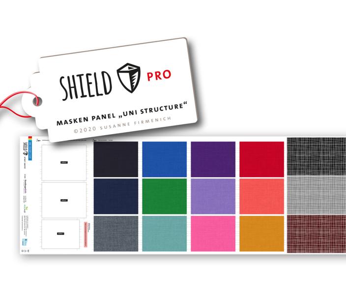 Shield Pro - Panel Uni Structure eckig von Hamburger Liebe & Albstoffe - antimikrobiell für Atem-und Mundmasken! Shield Pro - Panel Uni Structure eckig von Hamburger Liebe & Albstoffe - antimikrobiell für Atem-und Mundmasken!