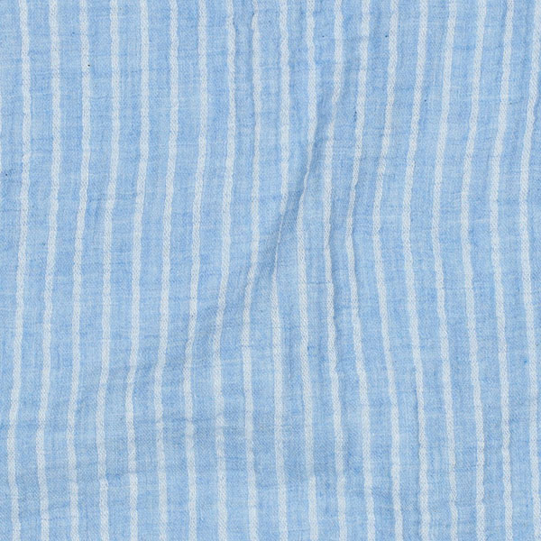 Musselin mit Streifen "Hellblau"
