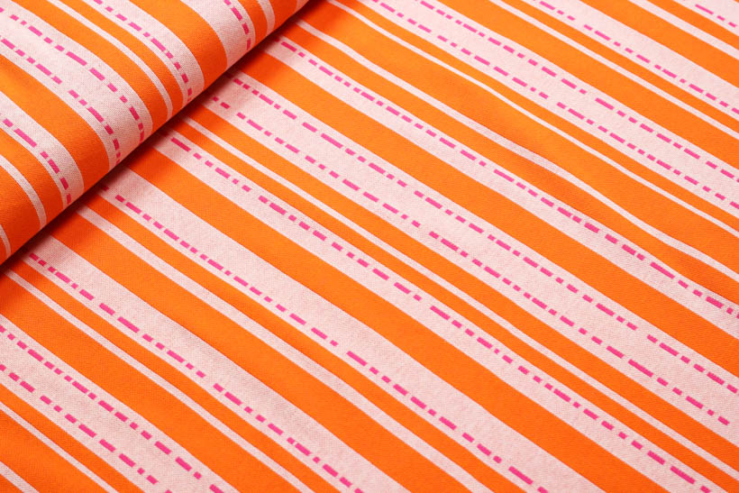 Jacquard - BLOOM "Pin Stripes" orange  - HAMBURGER LIEBE & ALBSTOFFE Jacquard - BLOOM "Pin Stripes" orange  - HAMBURGER LIEBE & ALBSTOFFE