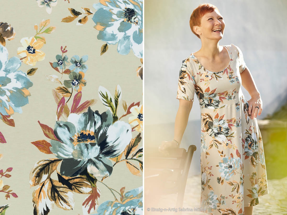 Viskose Jersey Selina mit Blumen von Swafing Viskose Jersey Selina mit Blumen von Swafing