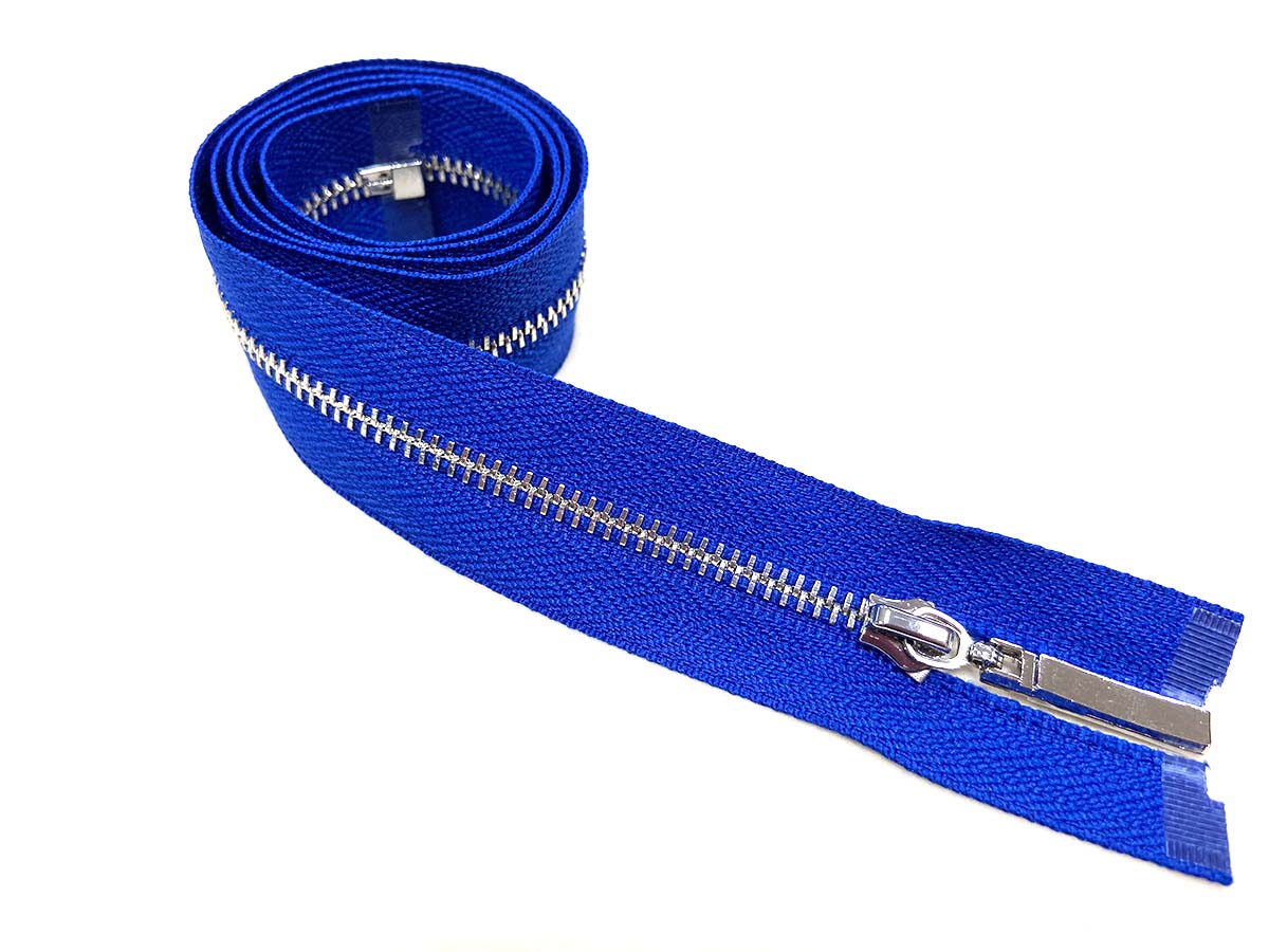 Reißverschluss in blau/silber - teilbar      Reißverschluss in blau/silber - teilbar