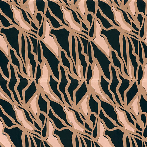 Satin Duchesse „Abstrakte Linien“ in Marine