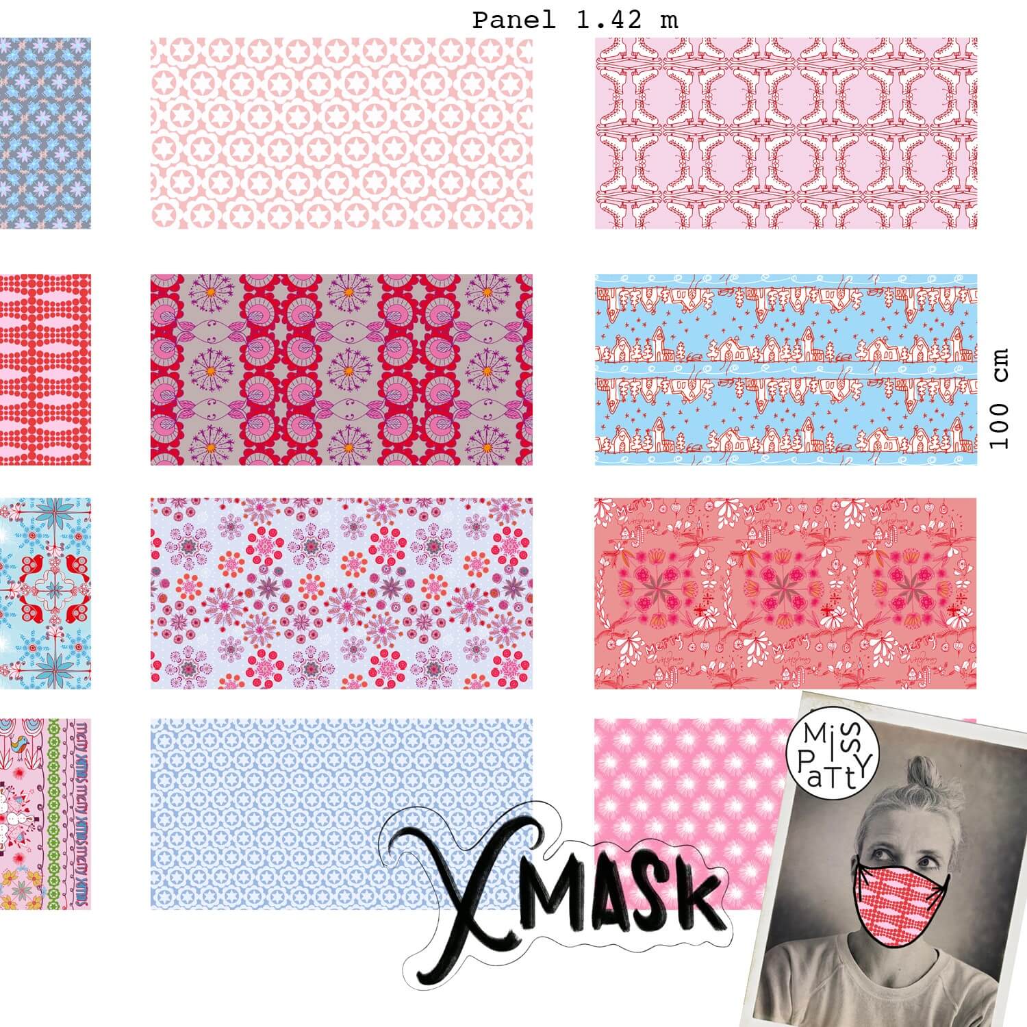 Bio-Baumwolle Panele Xmask für Gesichtsmasken von Lillestoff Bio-Baumwolle Panele Xmask für Gesichtsmasken von Lillestoff