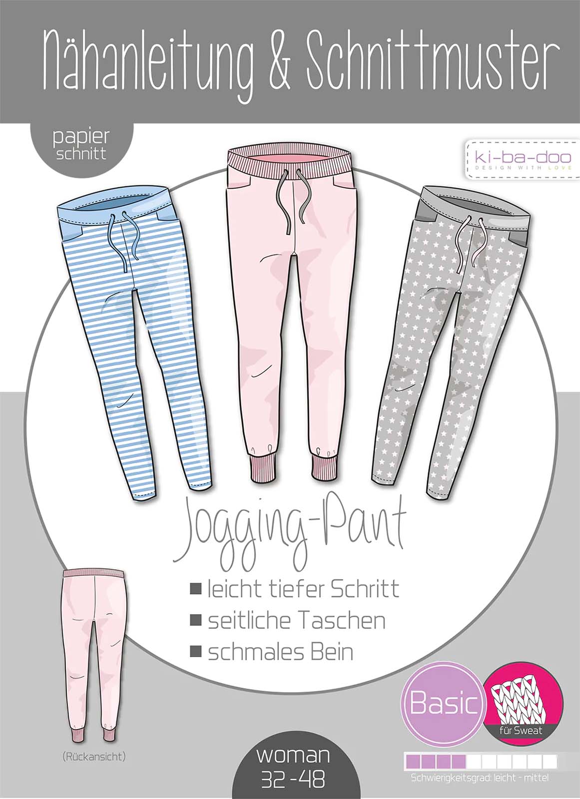 KI-BA-DOO Jogging-Pant Damen Papierschnittmuster KI-BA-DOO Jogging-Pant Damen Papierschnittmuster
