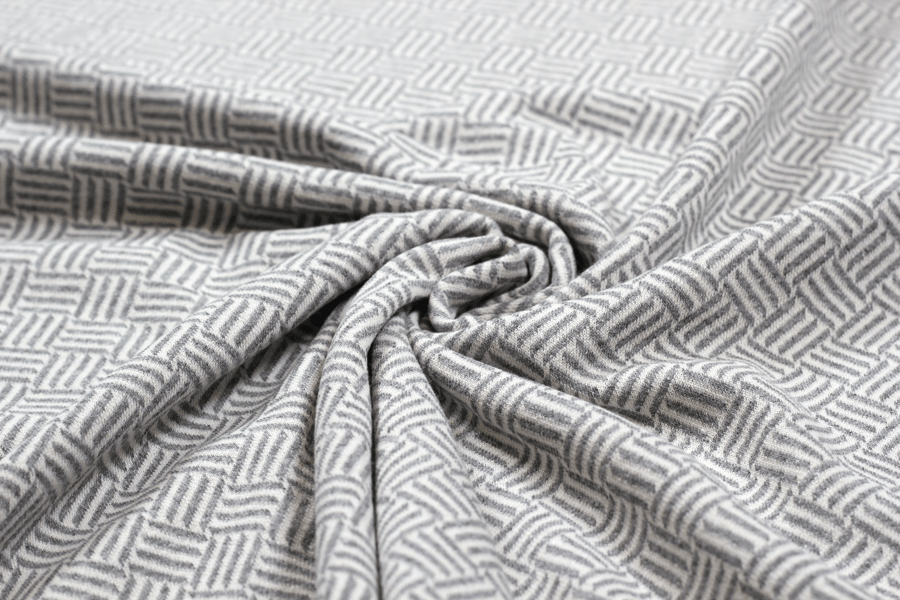 Jacquard aus recycelten Fasern "Stripes" in grau Jacquard aus recycelten Fasern "Stripes" in grau