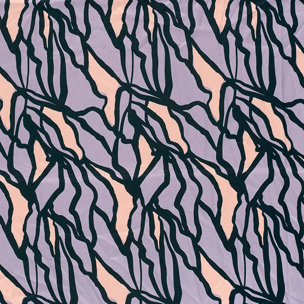 Satin Duchesse „Abstrakte Linien“ in Lila