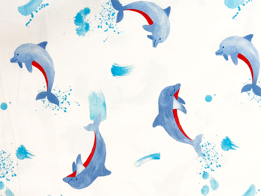Jersey Captain Delfin mit blauen Delfinen von Hilco Jersey Captain Delfin mit blauen Delfinen von Hilco
