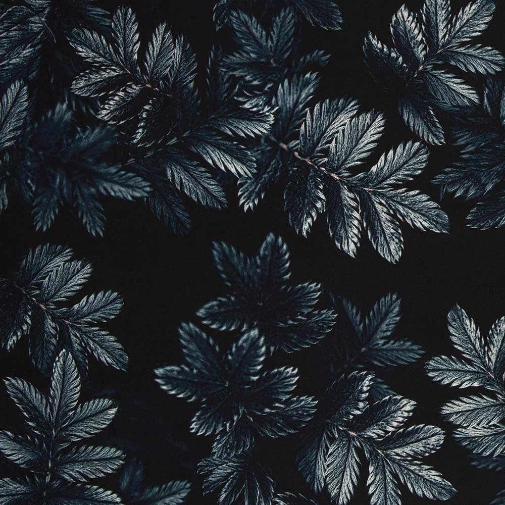Viskose Webware - "Dark leaves" blau | Swafing  