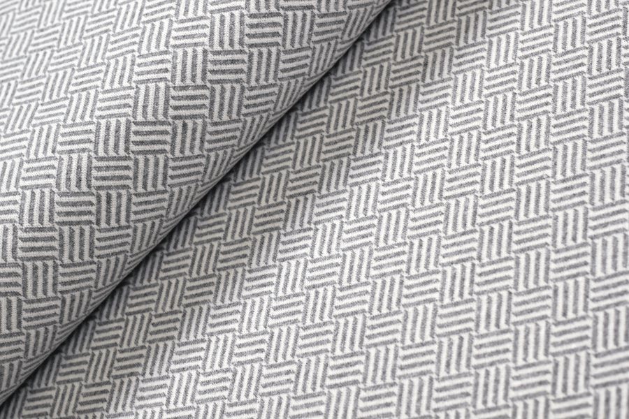 Jacquard aus recycelten Fasern "Stripes" in grau Jacquard aus recycelten Fasern "Stripes" in grau