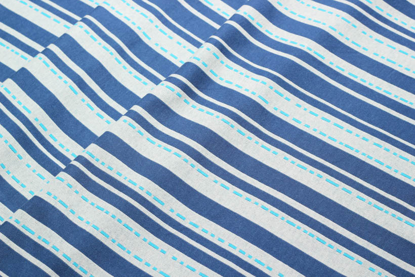 Jacquard - BLOOM "Pin Stripes" blau  - HAMBURGER LIEBE & ALBSTOFFE